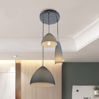 Iser 3 - Light Black Nickel Cluster Pendant