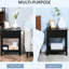 2 tables d'appoint avec tiroir et tablette, noir pour chambre à coucher Spirit Table moderne, tablette de bout