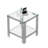 Luxury Square End Table, 20" Glass Sofa Side Table with Stainless Steel Frame and Tempered Glass Top, Cocktail Tea Table, Modern Glass End Table for Home Office-932928992-932929006