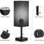 Ensemble de 2 lampes de table de chevet modernes avec 3 températures de couleur, ports de charge USB C + A et contrôle de la chaîne de traction pour l'éclairage de la table de chevet-359369240