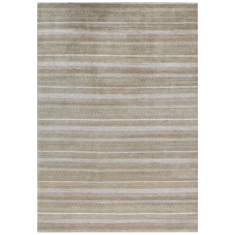 Tapis multicolore et vert noué à la main de haute qualité