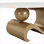 Ensemble de 2 tables basses gigognes pour salon - Ovale & amp; Rond, plateau en faux marbre avec cadre en métal doré, peu encombrant Assemblage facile