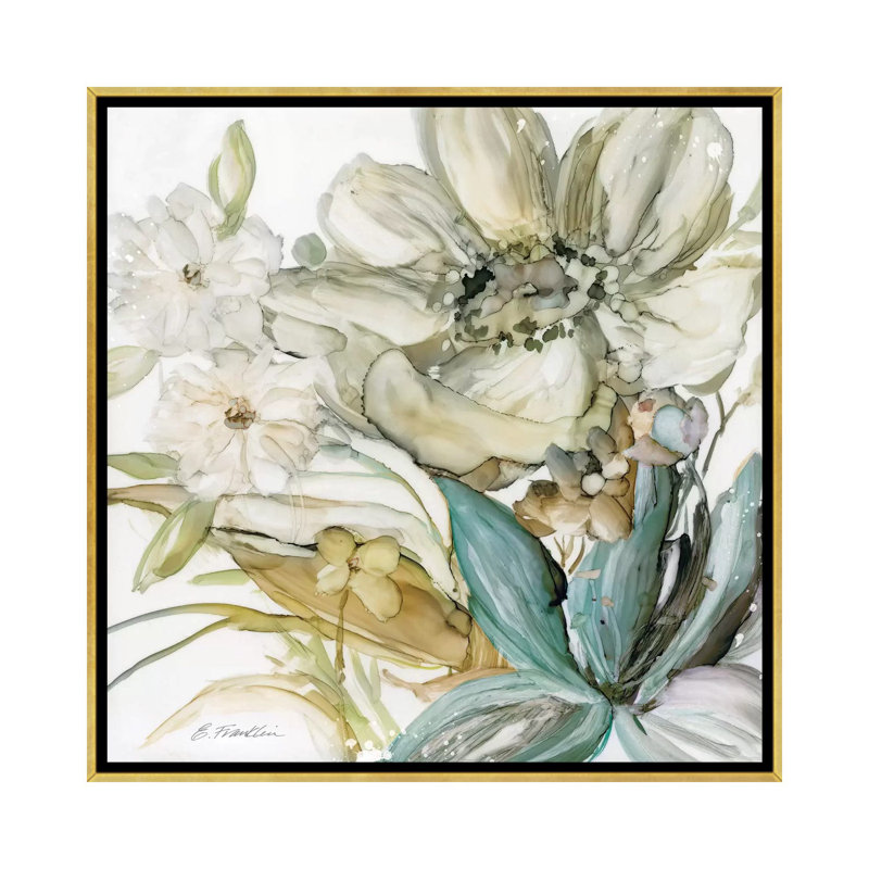 «Seaglass Garden II» par Elizabeth Franklin - reproduction d'art, H 18 po x l 18 po x P 1,5 po, Encadrement doré