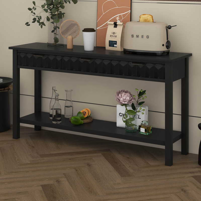 Console rétro Vintage Honeycomb Charm, Noir