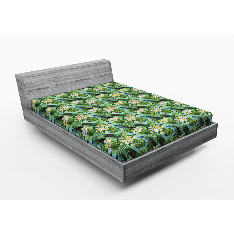 Microfiber Floral Fitted Sheet, Full Fitted Sheet