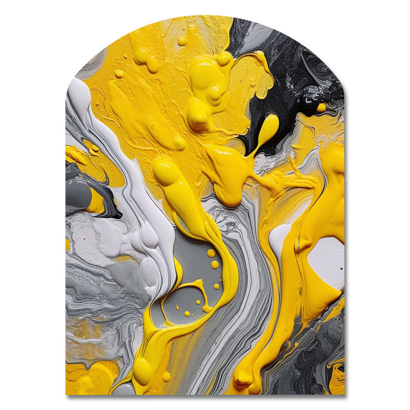 Cheyna - Art mural abstrait asymétrique en métal, sculpture murale en arche, H 34 po x l 25 po