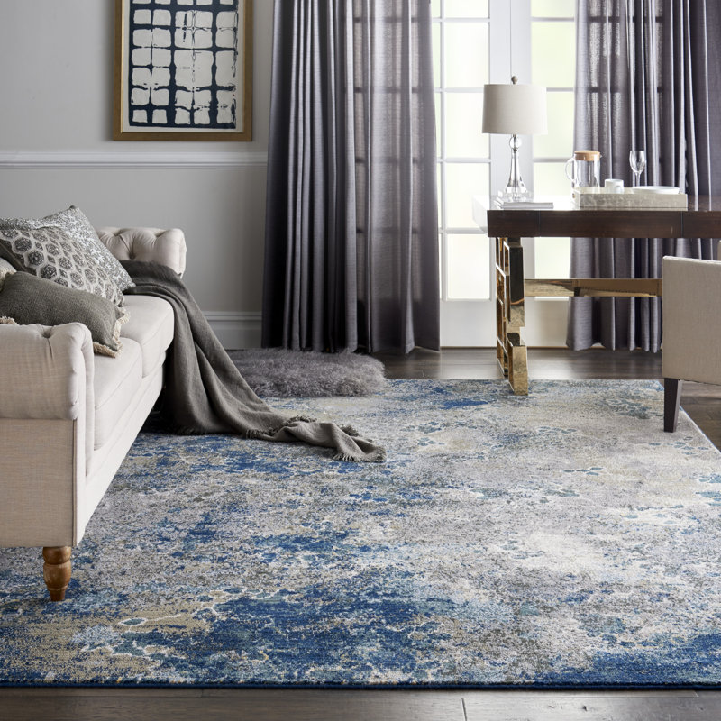 Tapis bleu Adriana, Rectangle 8 pi 6 po x 11 pi 6 po
