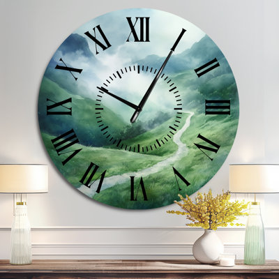 Horloge murale Misty Highland Path