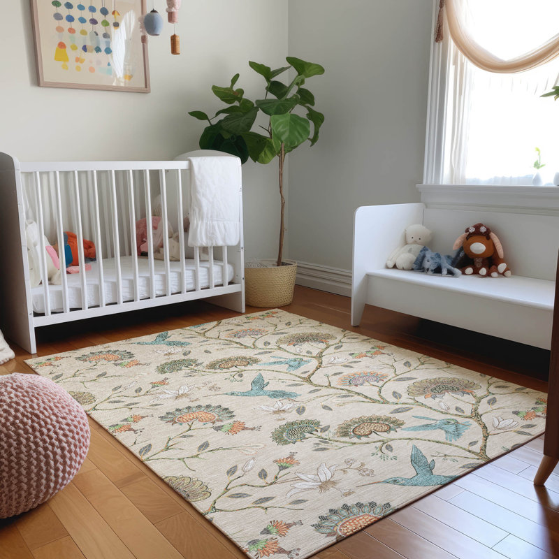 Tapis beige Cerrito AMF174 lavable à la machine de qualité supérieure Cerrito, Rectangle 2 pi 6 po x 3 pi 10 po