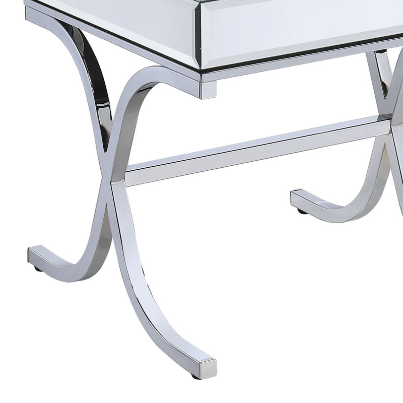 End Table, Mirrored & Chrome
