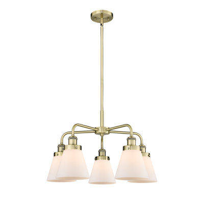 Cone 5 Light Stem Hung Chandelier
