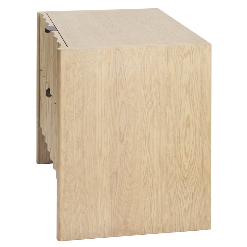 Finley 2 - Drawer Solid Wood Nightstand, Natural Pale Oak