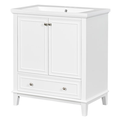 Meuble-lavabo 30 po avec lavabo et porte, meuble-lavabo en céramique