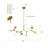 Lashae 8-Light Dimmable Modern Sputnik Linear Chandelier with Glass Globe Shades, Pendant Lighting