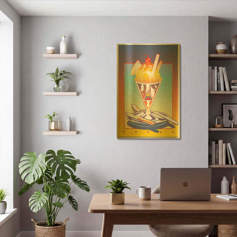 «Dimanche sanglant» par David Chestnutt, art mural en métal doré, 12 po x 16 po, 24"x36"