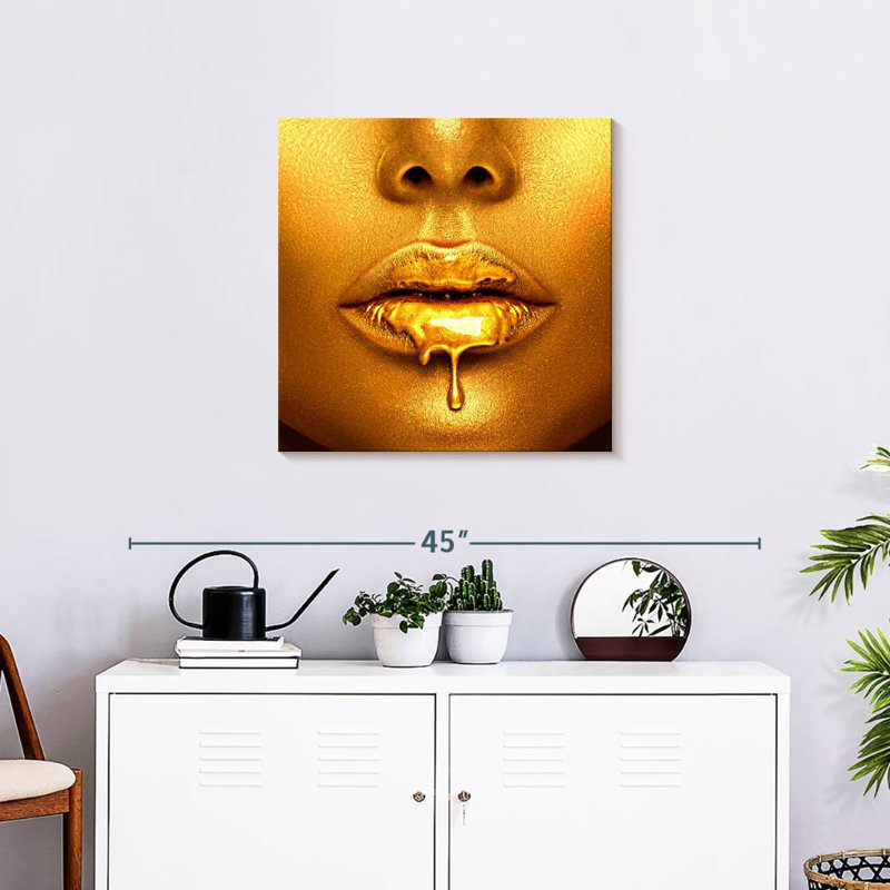 Shuttleworth Luscious Gold Lips, 24" H x 24" W