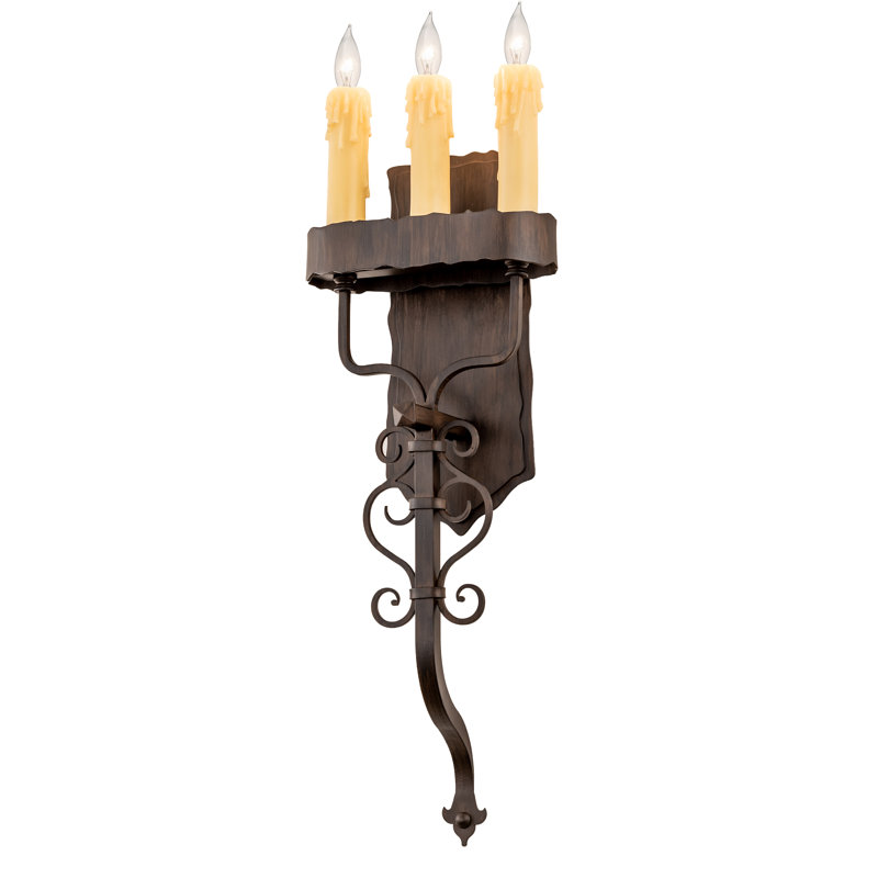 Rustic Lodge Candle Wall Light