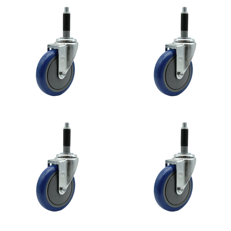 Polyurethane Expanding Caster, Blue