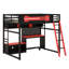 Lit mezzanine en bois avec bureau-628921768