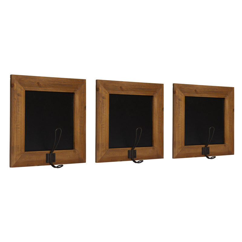 Petit tableau noir mural en bois 12 po x 12 po Damari, Brun rustique