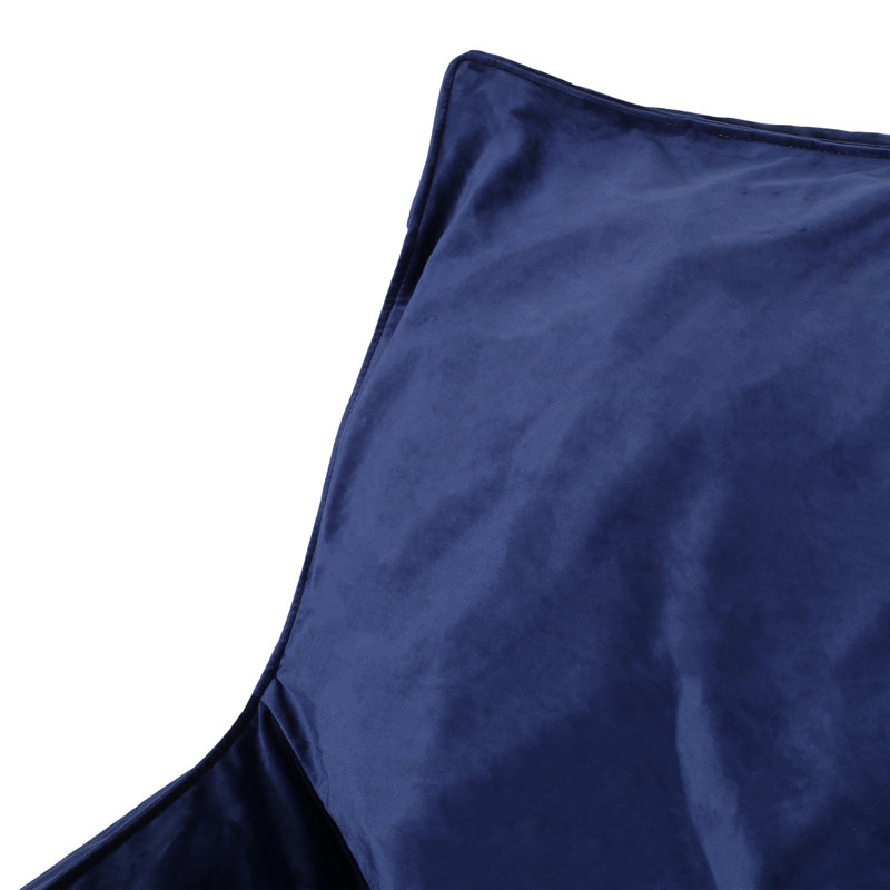 Fauteuil poire en velours, Velours bleu uni