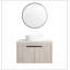 Ensemble de meuble-lavabo moderne de 30 po avec lavabo en céramique, meuble-lavabo mural en chêne blanc avec porte à fermeture douce