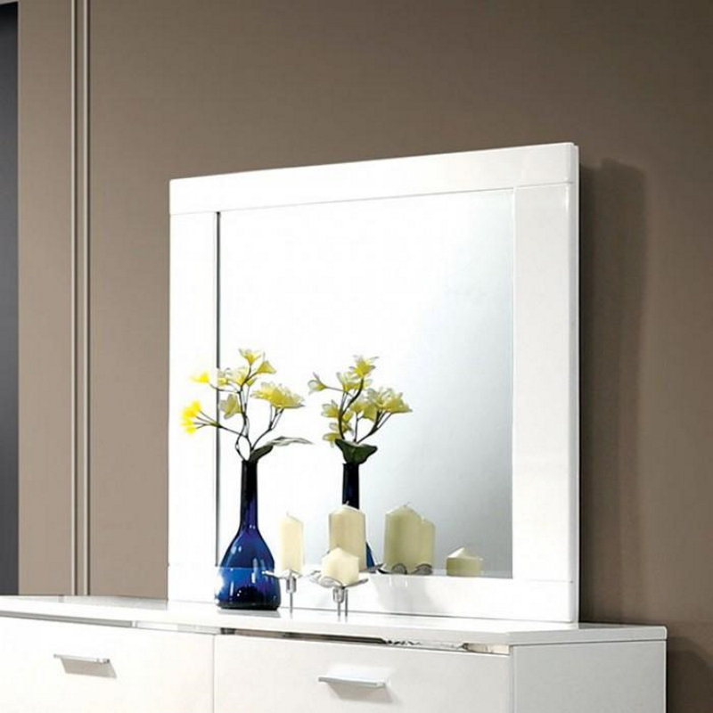 Miroir de commode Sim, Blanc