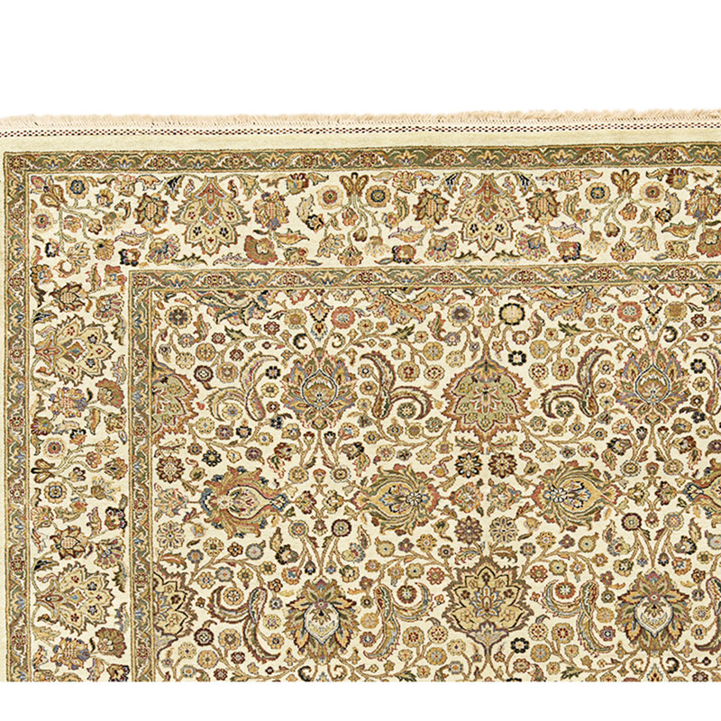 High-Quality Hand-Knotted Gold Area Rug