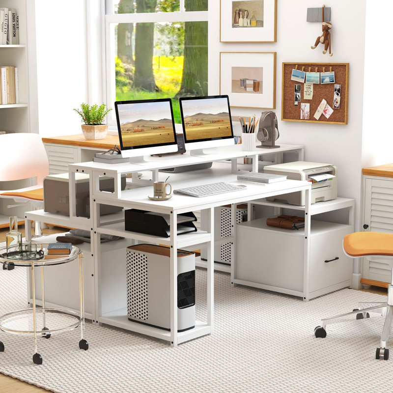 Metal Base Computer Desk