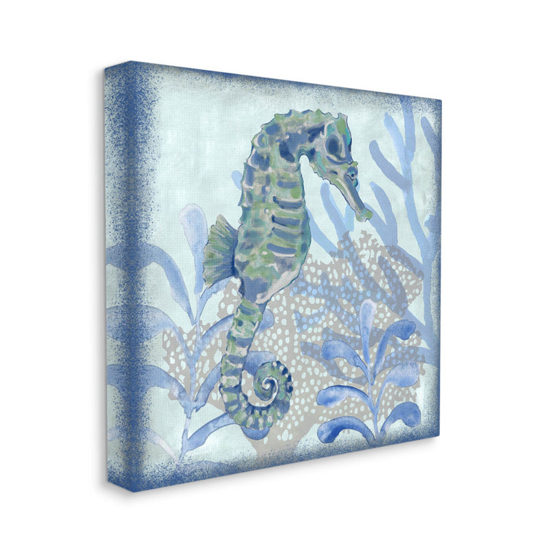 «Seahorse Underwater Coral Botanicals», art mural par Erica Christopher, H 30 po x l 30 po x P 1,5 po