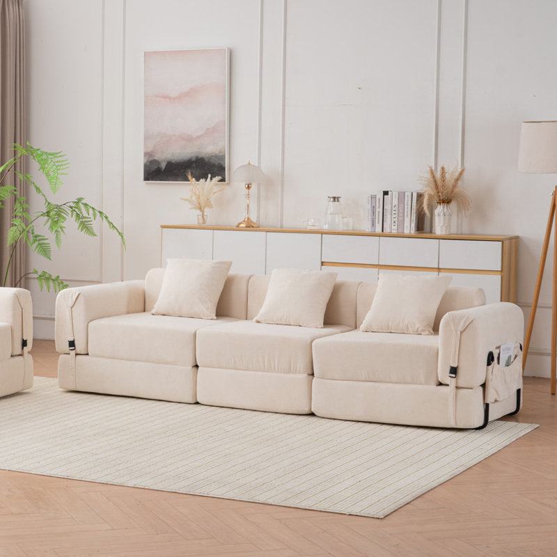 Canapé inclinable et pliable Boneless, Beige