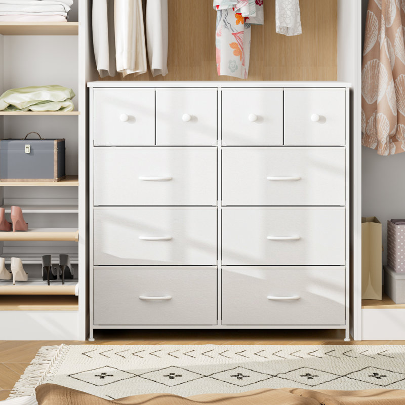 Commode double 10 tiroirs l 39,4 po, Blanc pur