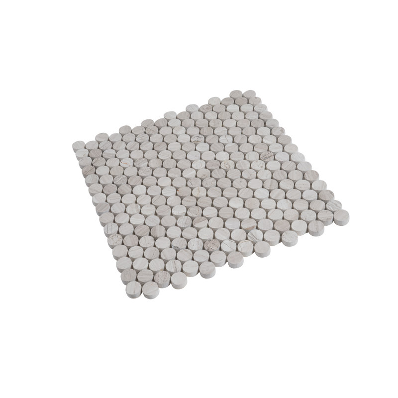 12.3" x 11.3" Wood Penny Round Mosaic Wall & Floor Tile