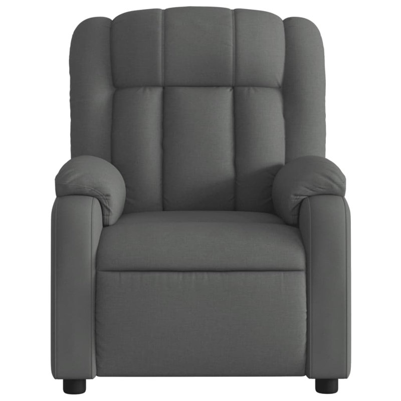 vidaXL Massage Recliner Chair, Adjustable, Dark Gray Polyester, Manual