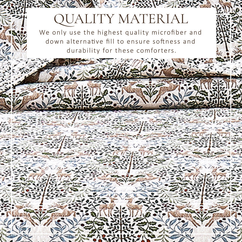 Ensemble de courtepointe réversible en microfibre Holiday Woodland, Simple/Simple TG