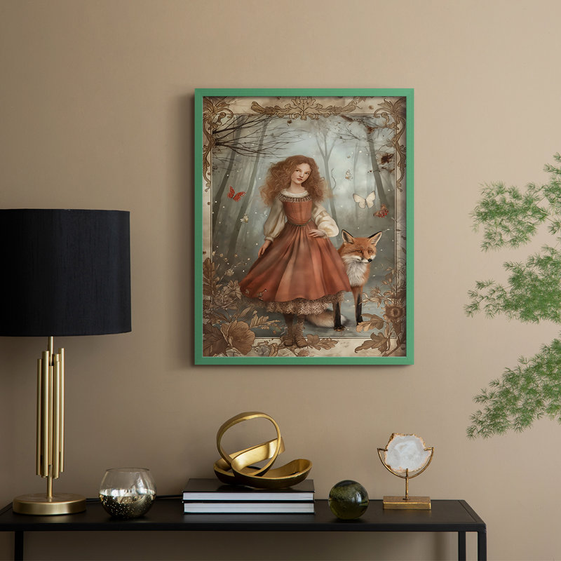 WOMEN Series CDVI Framed Print - Solid Wood, 15" H x 12" W, Green