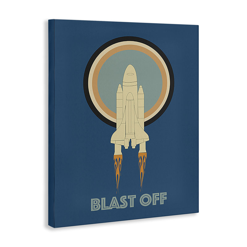 «Blast Off Vintage Rocket» par Ashley Singleton, H 40 po x l 30 po