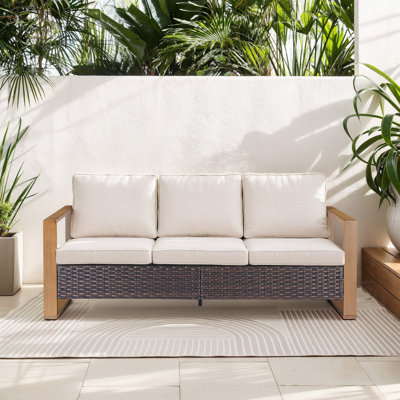 Kelyse 75 " W Straight Metal and Steel Patio Sofa with Cushions