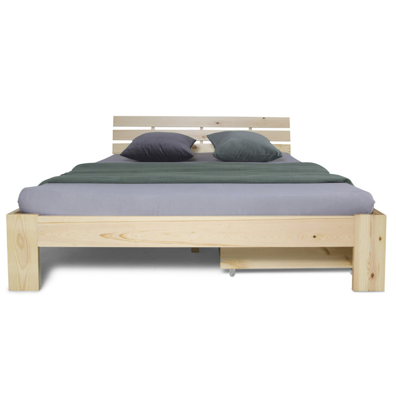 Noille European Double (140 x 200cm) Bed, Nature