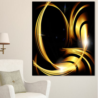 « golden abstract warm fractal design », impression sur toile tendue
