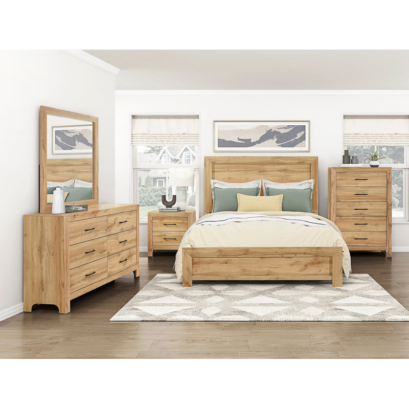 Lit contemporain à charme rustique 1pc, Grand lit
