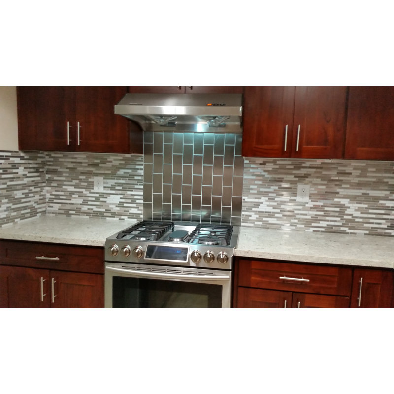 0.62" x 3" Marble/Metal Mosaic Wall Tile