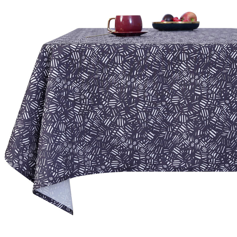 Print Water Resistant and Spill Oxford Tablecloth, 108'' L x 54'' W, Purple