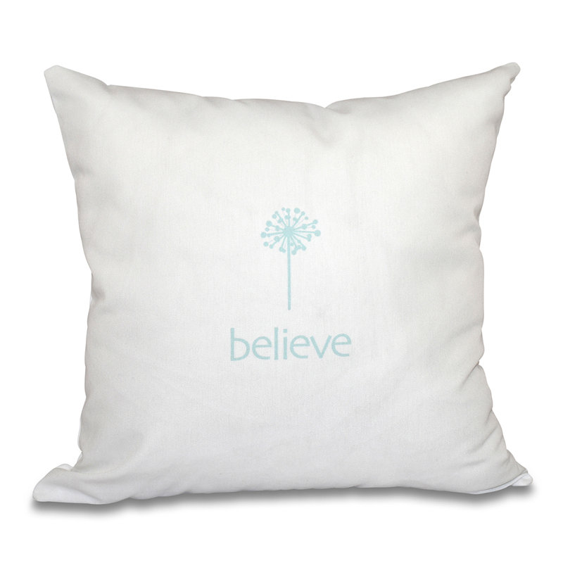 Housse de coussin carrée « Wish », H 26 po x l 26 po, Aigue-marine