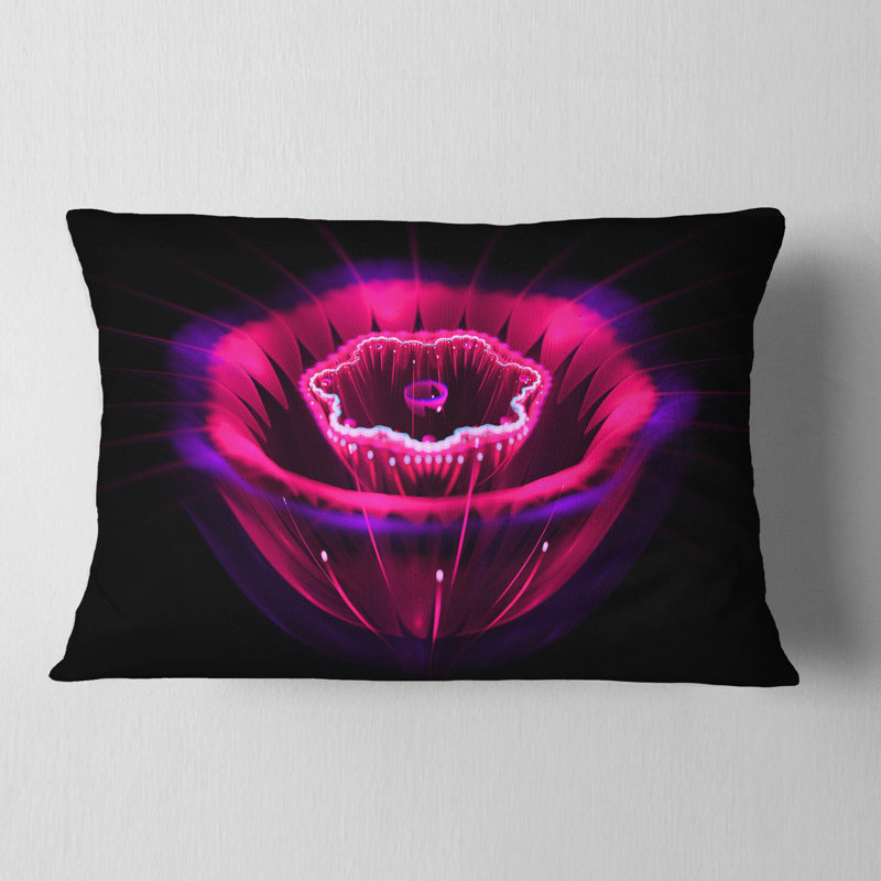 Coussin lombaire floral à fleur abstraite