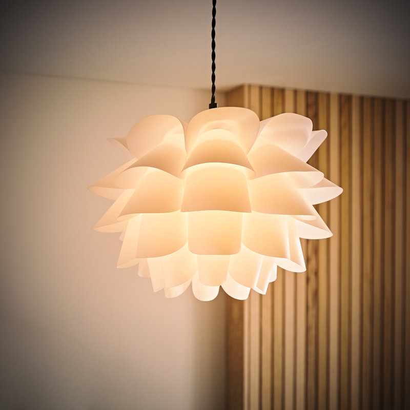 27cm H Plastic Novelty Pendant Shade ( Clip On ) in White