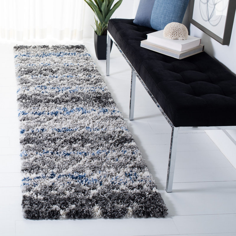 Eraman Shag Performance Geometric Rug, Runner 2'2" x 8'