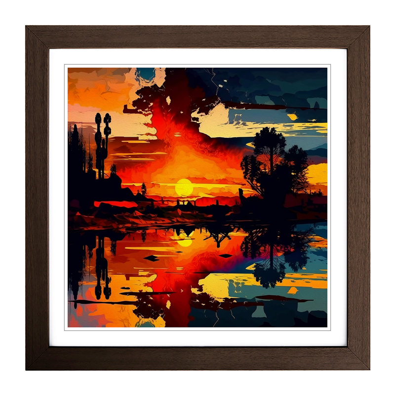 Sunset Expressionism No.1 - Framed Print, Walnut