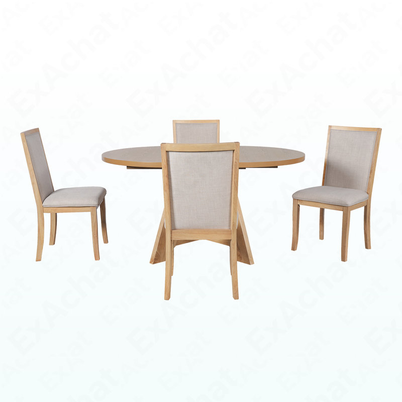 Ensemble de table de salle à manger pour 4 personnes Farmhouse, Naturel / Beige