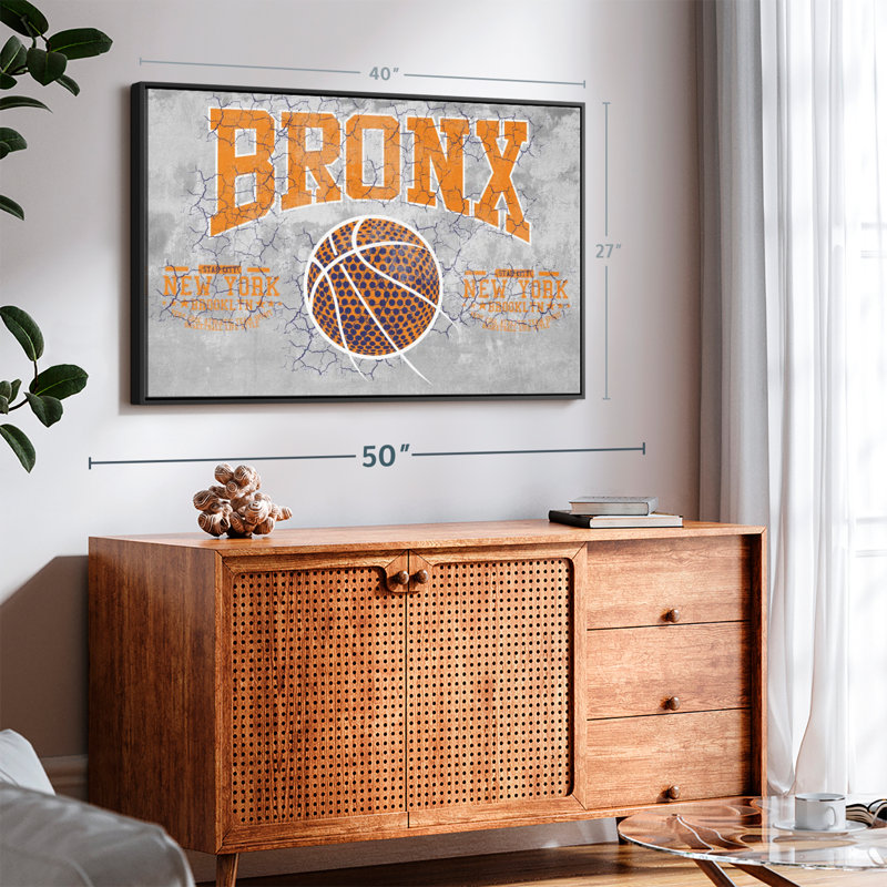 «Bronx NY Basketball Canvas Print», H 27 po x l 40 po